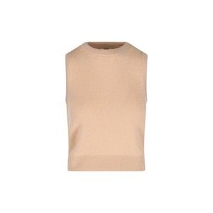 Céline Cashmere Tank Top With Ribbed Finishes And Straight Hem - NWT